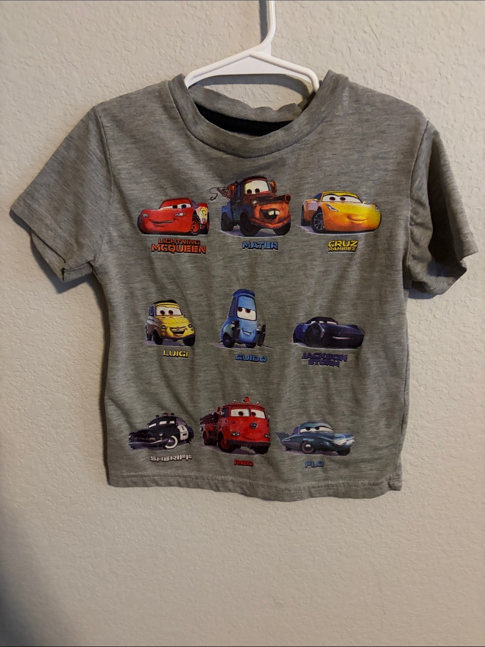 Disney Grey Kids T-Shirt with Colorful Cars Characters
